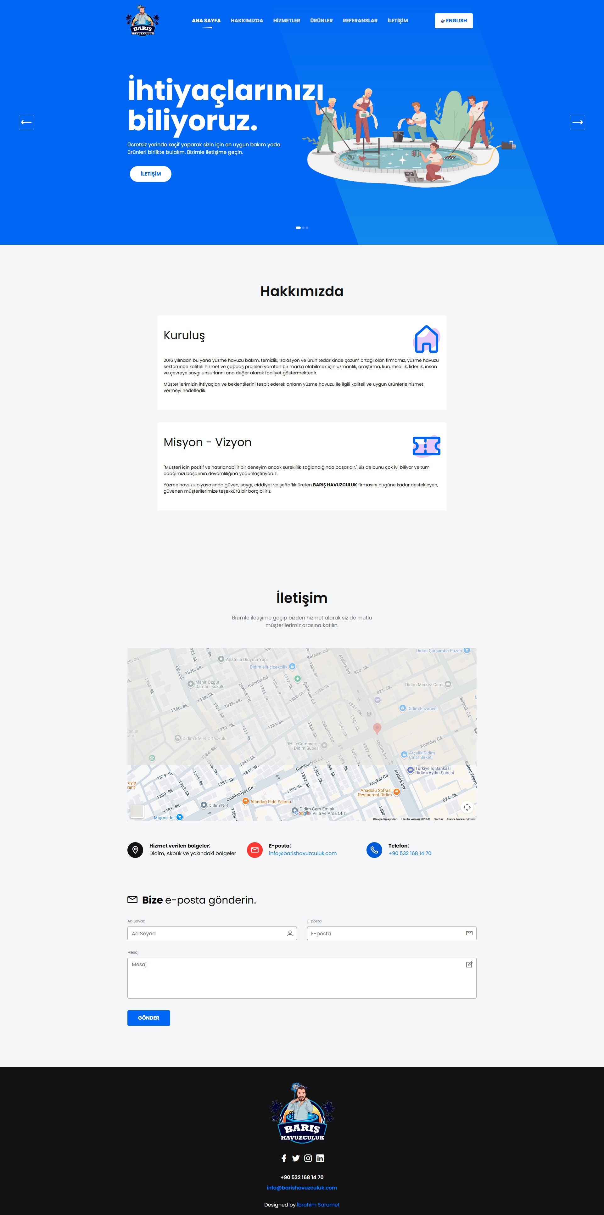 Barış Havuzculuk - Modern Web Sitesi Tasarımı